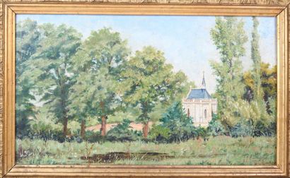 ECOLE FRANCAISE. Chapelle dans le sous-bois....