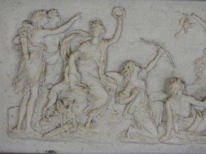 Diana and her nymphs. Marble powder bas-relief....