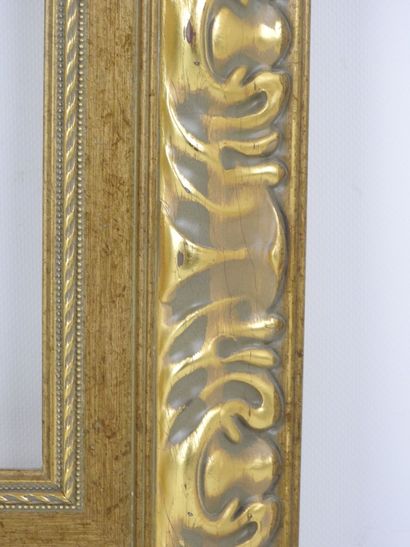 Gilded wood BARE FRAME decorated with a carved...