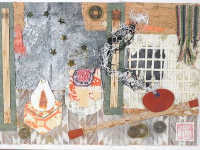 LES OBJETS TRANQUILLES. Ensemble de six collages/...