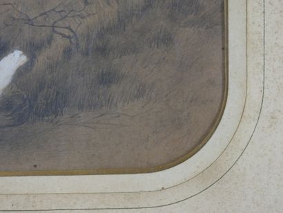 M. BALLET (XIX-XXth): Landscape. Graphite...
