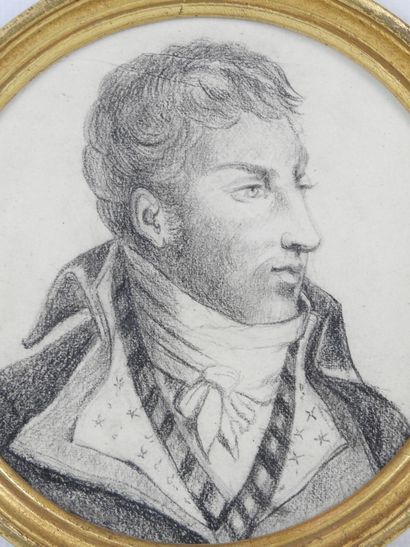 20th century FRENCH SCHOOL. Portrait of a...