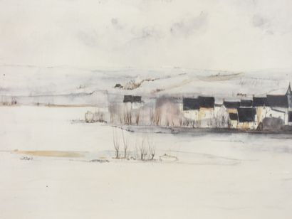 Jean-Paul FERRON (Né en 1941) : Village sur...