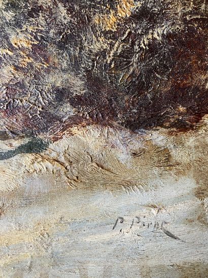 PIERRE PEROT (1851-?) : Sous-bois en hiver....