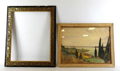 Ecole du XXème siècle : Paysage - Lac de...