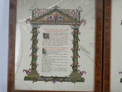 DEUX CHROMOLITHOGRAPHIES - Canon d'autel....