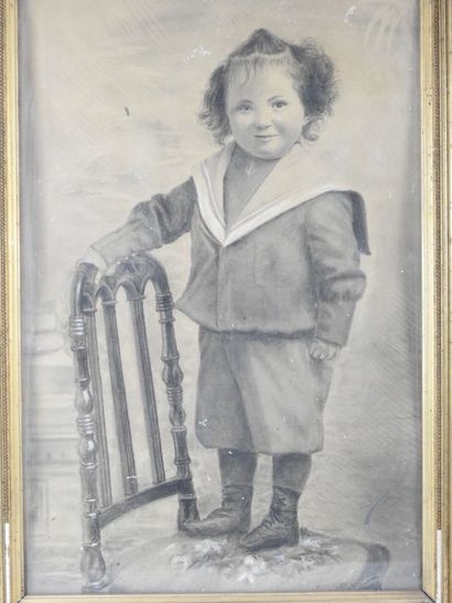 A. MARTIN (XIX-XXth). Portrait of a child...