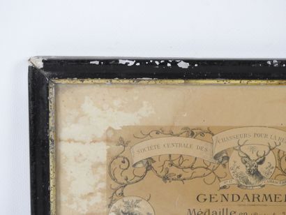 DIPLOME de gendarmerie, silver medal of the...