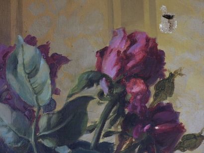 U. TOLLERI (XXe) : Bouquet de fleurs. Signé...