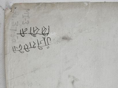 INDE. Divinités. Deux dessins à l'encre et...