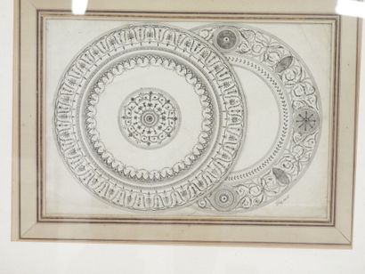 THREE FRAMED ENGRAVINGS: - plate containing...
