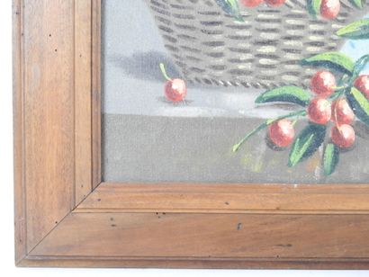 FRANCISCO (XXe). Nature morte aux cerises....