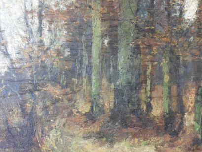 Alfred BASTIEN (1873-1955): Chemin en forêt....