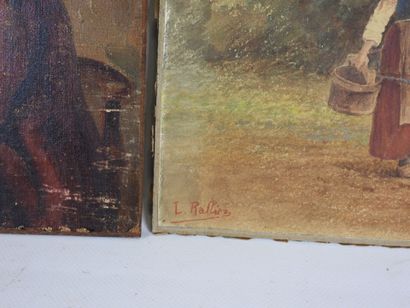 L. RALLIER (XIX-XXe) : Jeune fille au puits....
