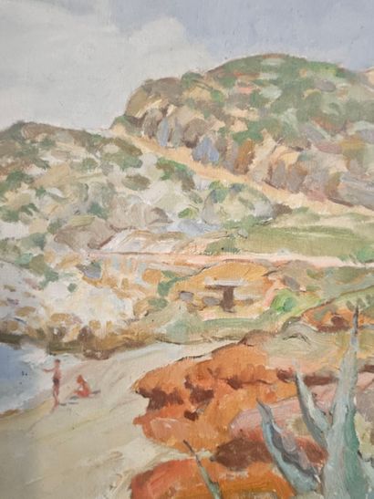Jakob FISCHER-RHEIN.
Seaside in Spain.
Oil...