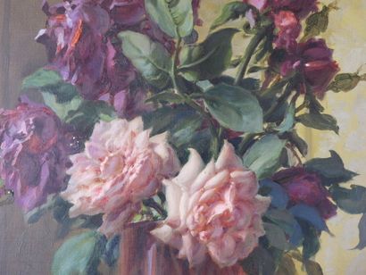 U. TOLLERI (XXe) : Bouquet de fleurs. Signé...