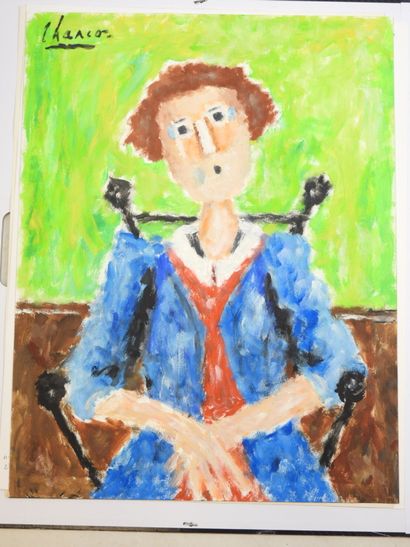 Roland CHANCO (1914-2017): Portrait d'Huguette....