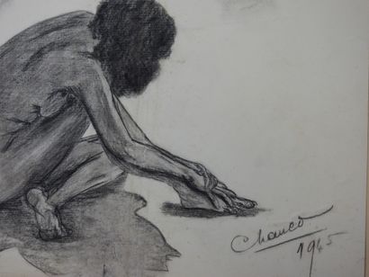 Roland CHANCO (1914-2017): Nu au Tapis. Dessin...