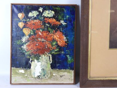 S. JOFFRES : Bouquet de fleurs. Huile sur...