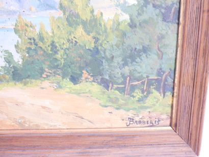 BARBERIS (XXe) : Paysage. Huile sur panneau....