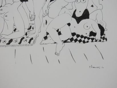 Roland CHANCO (1914-2017): Le Harem. Dessin...