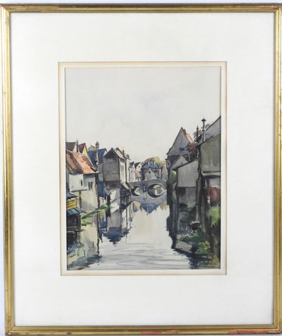 André DUCULTY (1912-1990). View of the bridge....