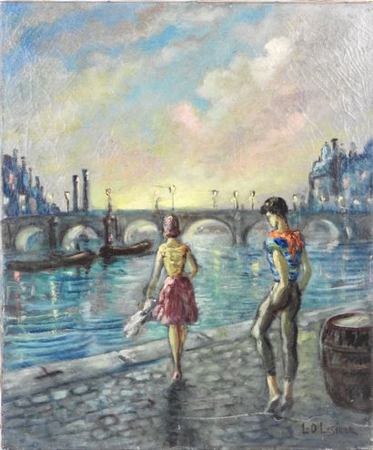 Luc Olivier LESIEUR (20th). La môme. Oil...