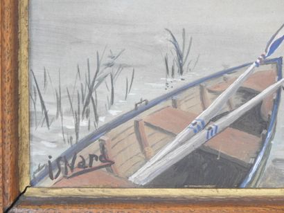 ISNARD (XXth). Lake Annecy. Oil on cardboard....