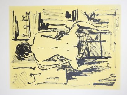 Roland CHANCO (1914-2017): Nu à califourchon....