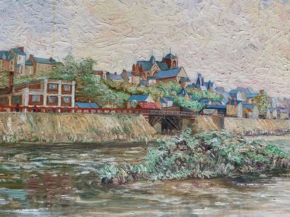A. BENOIST (XXème) : Huile sur isorel. Représentant...