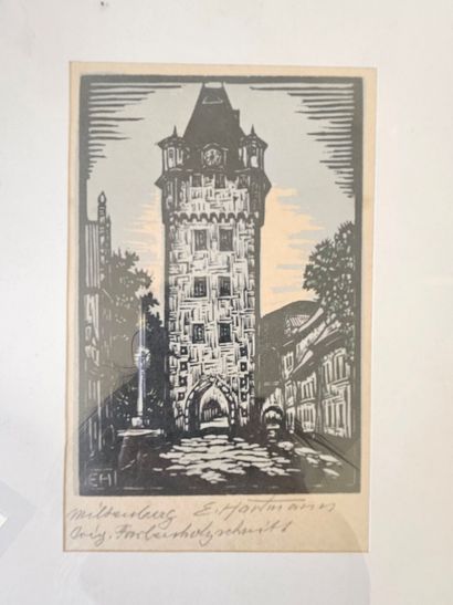 E.HARTMANN (20th). Milsenberg Church. Black...