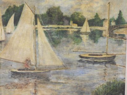 Claude MONET (1840-1926), d'après : Les canotiers....