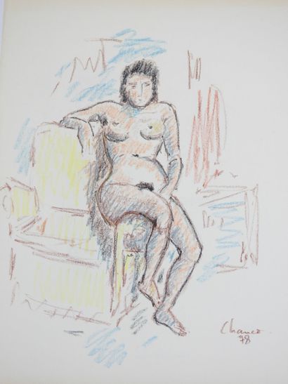 Roland CHANCO (1914-2017): Nu Accoudé et...