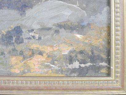 19th C. School: Lively landscape of peasant...