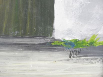 USAN (20th): Basque couple. Oil on isorel....