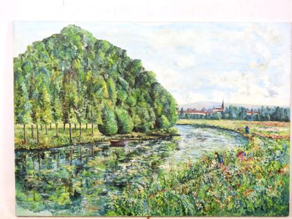 R. BRUNELLE (XXe). Cueillette sur les bords...