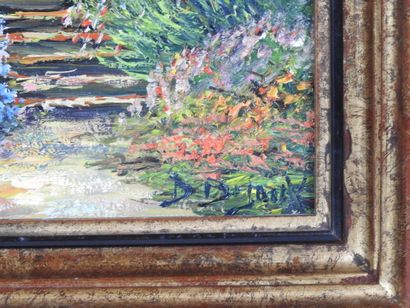 Daniel DEJOUX (1935). Les bruyères. Oil on...