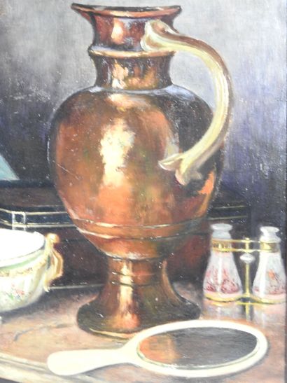 PALANQUE (XXe). Nature morte. Huile sur panneau....