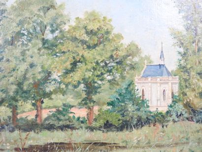 ECOLE FRANCAISE. Chapelle dans le sous-bois....