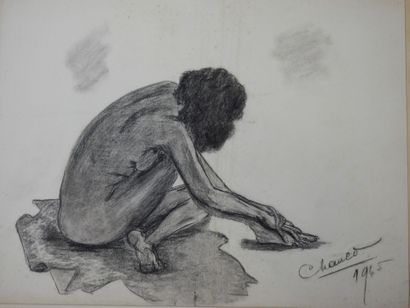 Roland CHANCO (1914-2017): Nu au Tapis. Dessin...