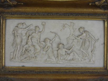 Diana and her nymphs. Marble powder bas-relief....