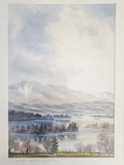 Gerhard HEINRICH (20th).
Mountain landscape.
Watercolor...