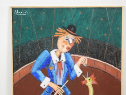 Roland CHANCO (1914-2017): Le Clown au Coq....