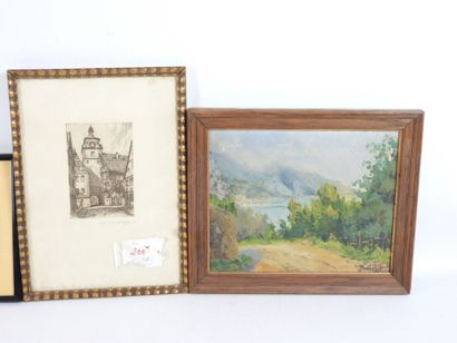 BARBERIS (XXe) : Paysage. Huile sur panneau....