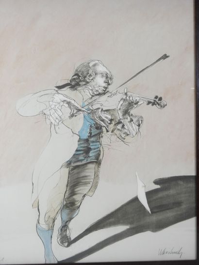 Claude WEISBUCH (1927-2014) : Le violoncelliste....
