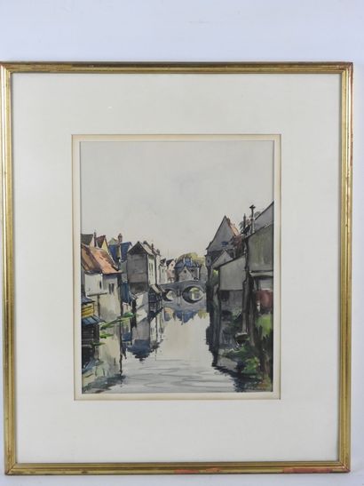 André DUCULTY (1912-1990). View of the bridge....