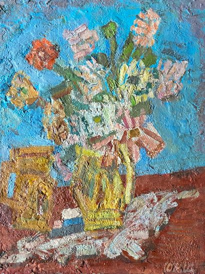 GILBERT CORSIA (1915-1985) : Huile sur isorel....