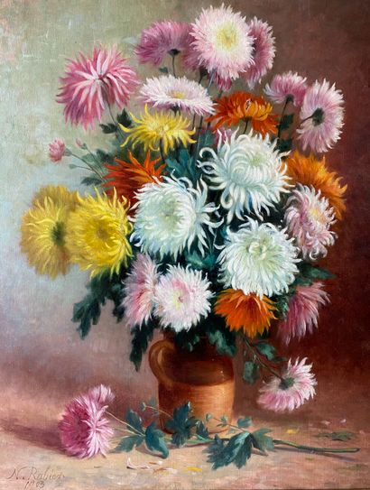 NARCISSE RABIER: Oil on canvas depicting...