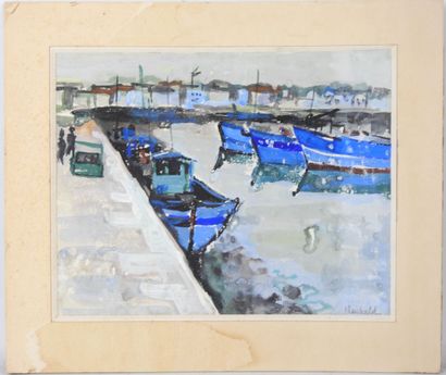 Renée THÉOBALD (1926-2014). View of fishing...
