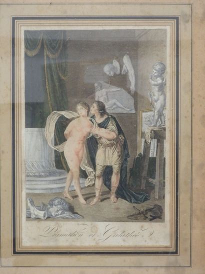 TWO COLOR ENGRAVINGS: Pigamlion. 57 x 45...
